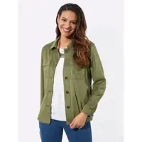 Casual Looks Lederimitat-Blazer "Lederimitat-Blazer", Damen, Gr. 46, grün (schilf), 90% Polyester, 10% Elasthan, Blazer Lederimitat-Blazer