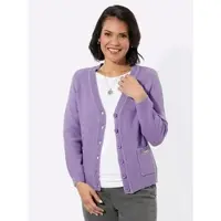 Casual Looks Strickjacke , Damen, Gr. 52, lavendel, 50% Baumwolle, 50% Polyacryl, unifarben, Strickjacken Strickjacke