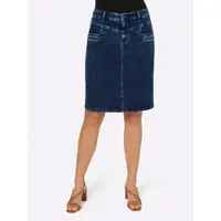 Rick Cardona By Heine Jeansrock, Damen, Gr. 40, blau (blau, stone, washed), 98% Baumwolle, 2% Elasthan, , unifarben, kurz, Röcke Jeansrock