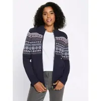 Sieh an! Strickjacke in marine-mauve-gemustert | Gr.: 50