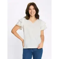 Sieh an! Kurzarm-Shirt in ecru | Gr.: 40