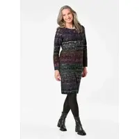Goldner Strickpullover "Baumwoll-Strickkleid, Rundhals", Damen, Gr. 46, bunt, Obermaterial: 50% Baumwolle CO. 50% Polyacryl PAN., U-Boot-Ausschnitt, Tubular, Pullover Strickpullover, Jacquardmuster