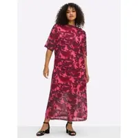 Sheego by Joe Browns Jersey-Kleid in rosenquarz-burgund-gemustert | Gr.: 54