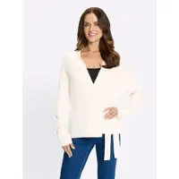 HEINE Strickjacke , Damen, Gr. 50, weiß (ecru), 70% Viskose, 30% Polyamid, unifarben, Strickjacken Strickjacke