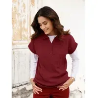 Inspirationen Poloshirt "Poloshirt", Damen, Gr. 40, rot (dunkelrot), 70% Viskose, 27% Polyester, 3% Elasthan, unifarben, Shirts Poloshirt