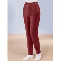 Sieh an! Schlupfhose SIEH AN "Nicki-Hose Nickihose mit 2 Seitentaschen", Damen, Gr. 48/50, N-Gr, rot (bordeaux), Nicki, , Basic, Hosen Schlupfhose