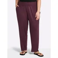 Sheego Jerseyhose , Damen, Gr. 54, Normalgrößen, lila (burgund), 95% Viskose, 5% Elasthan, unifarben, Hosen Jerseyhose