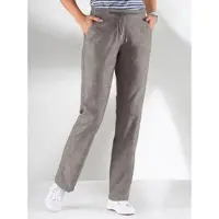 Casual Looks Bootcuthose , Damen, Gr. 215, Extrakurzgrößen, grau (taupe), 100% Baumwolle, meliert, unifarben, lang, Hosen Bootcuthose