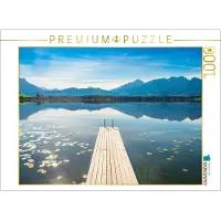CALVENDO Puzzle: Hopfensee und die Allgäuer Alpen | 1000 Teile, fertige Größe: 64 x 48 cm | Fotopuzzle für entspannte Stunden