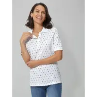 Witt Weiden Poloshirt in weiß-getupft | Gr.: 44