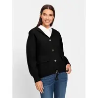 HEINE Strickjacke , Damen, Gr. 48, schwarz, 100% Polyamid, unifarben, Strickjacken Strickjacke