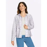 Sieh an! Sweatjacke in weiß-hellgrau-bedruckt | Gr.: 50