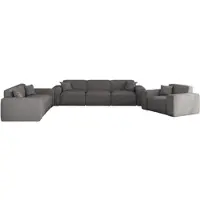 Fun-Möbel Sofaset Designersofa CELES PREMIUM 3-2-1 in Stoff Artico Grau