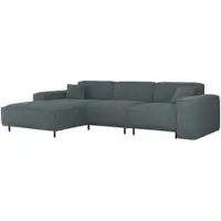 Fun-Möbel Ecksofa Designersofa GLORIA in Stoff Scala Blau Ottomane Links