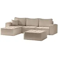 Fun-Möbel Ecksofa Modulsofa 4-teilig SANDE Stoff Alpine Toffee Ottomane Links