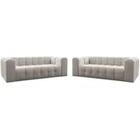 Fun-Möbel Sofaset Designersofa SOLVIE 4-4 in Stoff Moly Creme