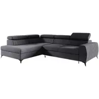 Fun-Möbel Ecksofa Schlafsofa Sofa TORONTO Stoff Element Graphit Ottomane Links