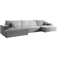 Fun-Möbel Wohnlandschaft Schlafsofa CORUNIA Stoff Poso Graublau