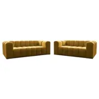 Fun-Möbel Sofaset Designersofa SOLVIE 2-3 in Stoff Tiffani Honiggelb