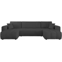 Fun-Möbel Wohnlandschaft mit Schlaffunktion DAGNY Sofa U-Form in Stoff Cosmic Anthrazit