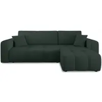 Fun-Möbel Ecksofa mit Schlaffunktion Sofa DAGNY in Stoff Poso Grün Ottomane Rechts