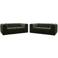 Fun-Möbel Sofaset Designersofa SOLVIE 2-2 in Stoff Tiffani Grün