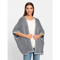 HEINE Strickjacke in marine-ecru-gestreift | Gr.: 36-38