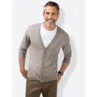 Witt Weiden Cardigan MARCO DONATI, Herren, Gr. 54, beige (natur, meliert), 100% Schurwolle, unifarben, Strickjacken Cardigan