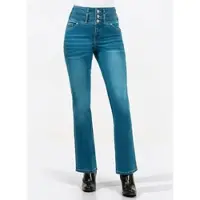 Inspirationen 5-Pocket-Jeans , Damen, Gr. 25, Kurzgrößen, blau (blau, stone, washed), 56% Baumwolle, 19% Polyester, 14% Lyocell, 10% Viskose, 1% Elasthan, unifarben, lang, Jeans 5-Pocket-Jeans