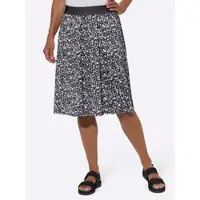 Witt Schlupfrock "Jersey-Rock Jerseyrock im Doppelpack 2 Stück", Damen, Gr. 44, schwarz-weiß (schwarz, schwarz, weiß, bedruckt), Jersey, , Basic, Röcke Schlupfrock