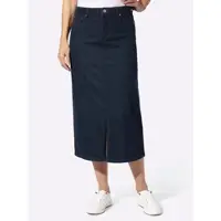 Witt Jeansrock "Jeans-Rock Jeansrock mit verdecktem Gehschlitz, wärmend", Damen, Gr. 19, blau (dunkelblau), Denim/Jeans, , Sportlich, Röcke Jeansrock