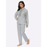 Hajo Hausanzug "Hausanzug Hausanzug", Damen, Gr. 52/54, grau (grau, meliert), Modisch, Homewear-Sets Hausanzug