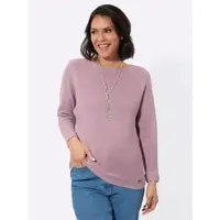 Casual Looks Strickpullover "Pullover", Damen, Gr. 42, rosa (mauve), 50% Baumwolle, 50% Polyacryl, unifarben, Pullover Strickpullover