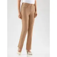 Casual Looks 5-Pocket-Jeans , Damen, Gr. 22, Kurzgrößen, braun (camel), 98% Baumwolle, 2% Elasthan, unifarben, lang, Jeans 5-Pocket-Jeans