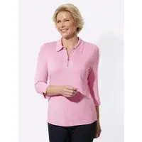 Classic Dog Poloshirt CLASSIC "Poloshirt", Damen, Gr. 54, rosa (rosé), 95% Viskose, 5% Elasthan, geblümt, gemustert, mehrfarbig, Shirts Poloshirt