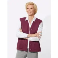 Witt Strickweste "Strickweste Strickweste mit Merinowolle", Damen, Gr. 48, bordeaux, Basic, V-Ausschnitt, Westen Strickweste