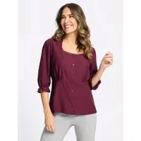 Sieh an! 3/4-Arm-Bluse in bordeaux | Gr.: 40