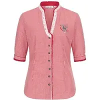 Nübler Dirndlbluse NÜBLER "Trachtenbluse Sandy", Damen, Gr. 46, rot, Obermaterial: 70% Baumwolle CO. 30% Polyester PES., Blusen Dirndlbluse