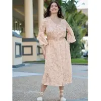 Sheego Kleid in elfenbein-rosenquarz-bedruckt | Gr.: 44