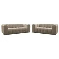 Fun-Möbel Sofaset Designersofa SOLVIE 3-4 in Stoff Moly Beige