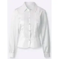 Création L Satin-Bluse in ecru | Gr.: 52