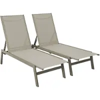 Sweeek - 2er-Set Multipositions-Liegen aus Stahl - Khaki