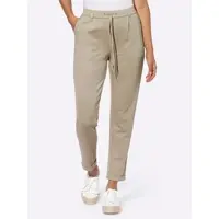 Inspirationen Jogger Pants , Damen, Gr. 42, Normalgrößen, beige, 58% Viskose, 36% Polyamid, 6% Elasthan, unifarben, Hosen Jogger Pants