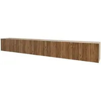 ALTDECOR TV-Schrank KITO-W mit Gefrästen Fronten 3x100x40x40 Lowboard hängend, TV Möbel, TV Cabinet, Fernsehtisch, Fernsehschrank, TV Kommode, TV Tisch, TV Sideboard, TV Board - Artisan / Braun
