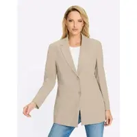 HEINE Jackenblazer "Blazer", Damen, Gr. 42, beige (beige, meliert), 94% Polyester, 6% Elasthan, Blazer Jackenblazer