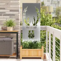 Syfax Garten Sichtschutz-Leinwand Silber 50 x 140 cm Edelstahl
