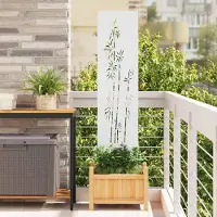 Syfax Garten Sichtschutz-Leinwand Floral Weiß 32 x 140 cm