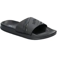 American Club NH208, Herren Schaumstoff Pantoletten leichte Badeschuhe bequem, Schwarz 44