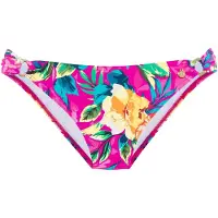 LASCANA Bikini-Hose "Riley", Damen, Gr. 42, N-Gr, bunt (pink bedruckt), Recycling-Polyamid, bedruckt, floral, Badehosen Bikini-Hose, mit Zierringen