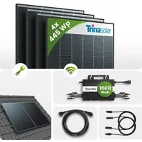TEPTO 1840Wp Balkonkraftwerk Smart mit Hoymiles Mikrowechselrichter - Schrägdach...